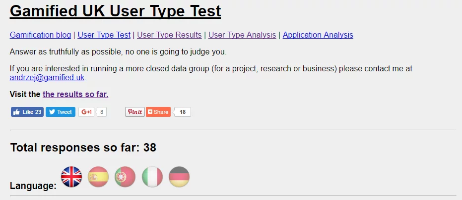 Test New Gamification User Type Test